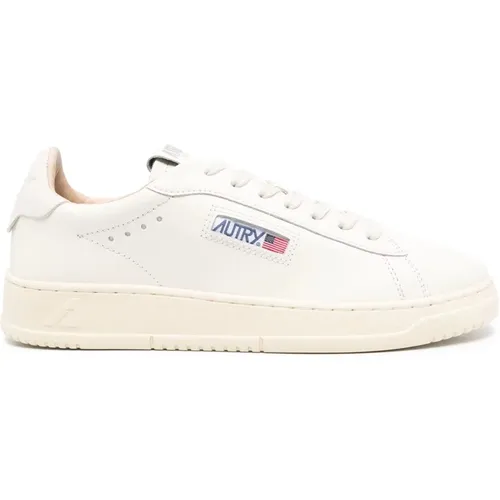 Weiße Leder Low-Top Sneakers Dallas , Herren, Größe: 44 EU - Autry - Modalova