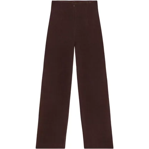 Grow, linen and viscose eggplant pants , female, Sizes: S, M, L, XL - Cortana - Modalova