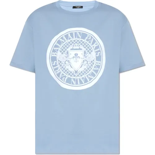 Cotton T-shirt , male, Sizes: M - Balmain - Modalova