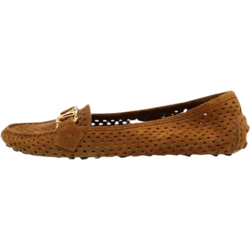 Pre-owned Flats, female, , Size: 7 1/2 US Pre-owned Suede flats - Louis Vuitton Vintage - Modalova