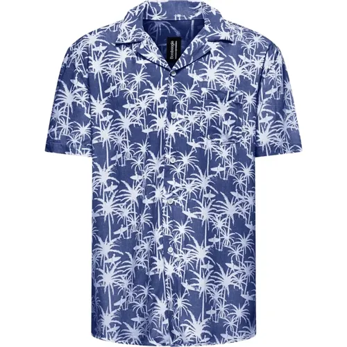 Short Sleeve Shirts, male, , Size: 2XL Palm Print Bowling Collar Shirt - BomBoogie - Modalova