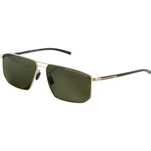 Sunglasses, unisex, , Size: 61 MM Gold Green Metal Sunglasses - Porsche Design - Modalova