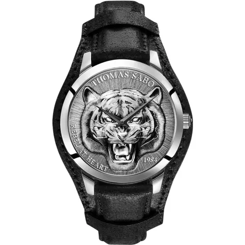 Watches, male, , Size: ONE SIZE Rebel Tiger 3D -Silver Watch - Thomas Sabo - Modalova