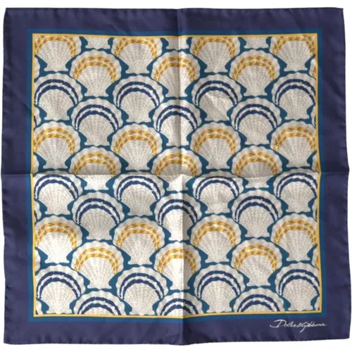 Pocket Scarves, unisex, , Size: ONE SIZE Shell Silk Square Handkerchief Scarf - Dolce & Gabbana - Modalova