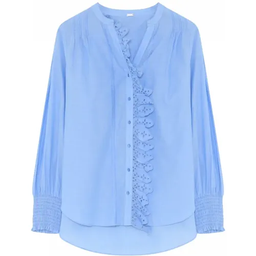 Elegant Lace Detail Shirt Blouse , female, Sizes: 3XL, M, XS, 2XL - Gustav - Modalova