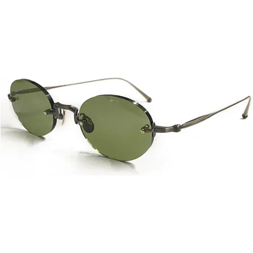 Sunglasses, unisex, , Size: 47 MM Antique Gold Sunglasses in Sage Green - Matsuda - Modalova