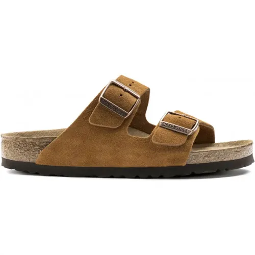 Sliders, male, , Size: 10 US Classic Suede Sandal with Soft Footbed - Birkenstock - Modalova