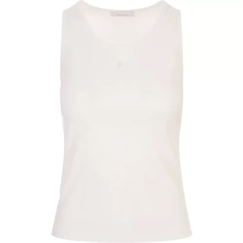 Tank Top with Monogram Logo , female, Sizes: M, L - Paco Rabanne - Modalova