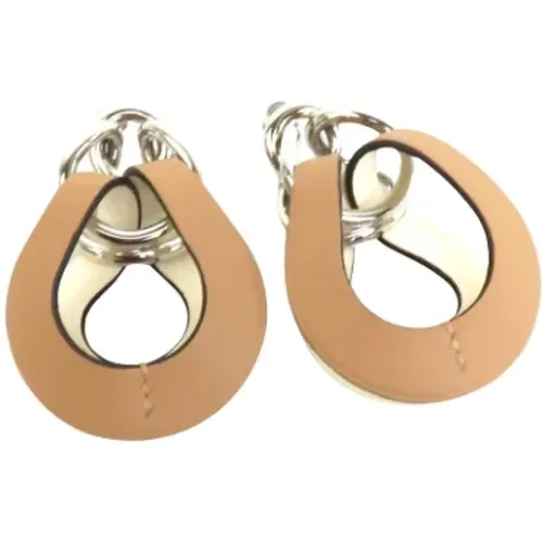 Pre-owned Jewellery, female, , Size: ONE SIZE Pre-owned Leather earrings - Hermès Vintage - Modalova