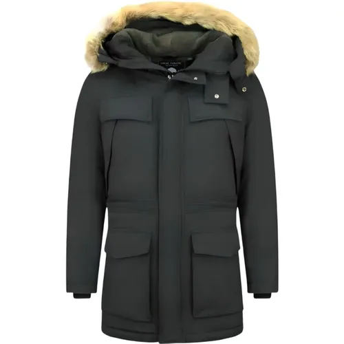 Long Winter Jackets - Parka Fur Jacket Men - Pi-891Z , male, Sizes: M, S, L, XL - Enos - Modalova