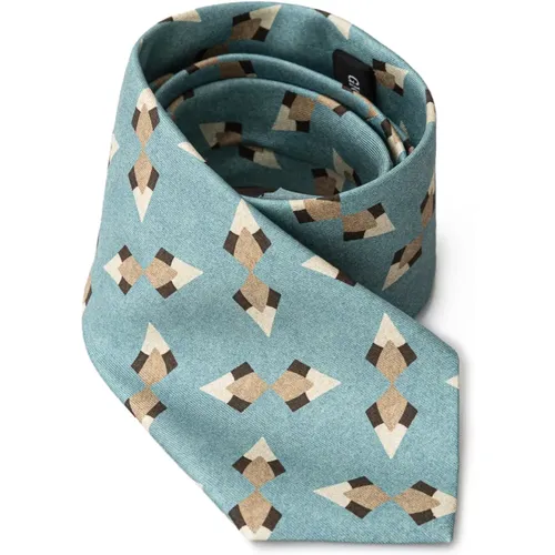 Ties, male, , Size: ONE SIZE Turquoise Silk Tie Stylish Design - Giorgio Armani - Modalova