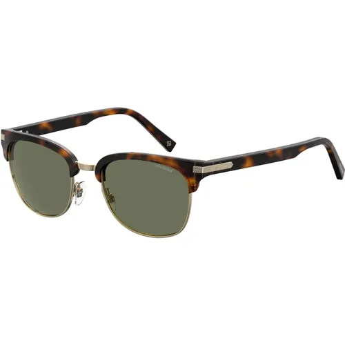 Sunglasses, male, , Size: 53 MM Dark Havana/Green Sunglasses PLD 2076/S - Polaroid - Modalova