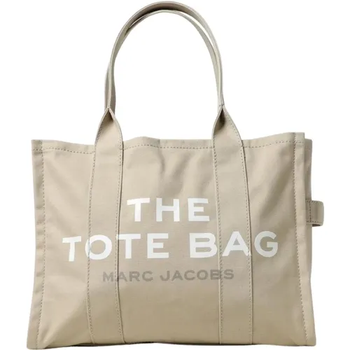 Tote Bags, female, , Size: ONE SIZE Canvas Tote Bag with Jacquard Logo - Marc Jacobs - Modalova