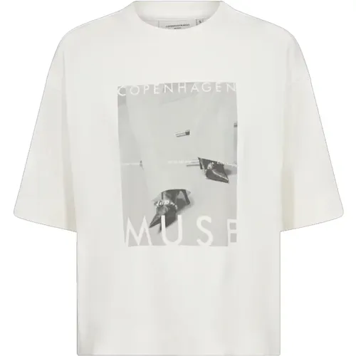 Oversized T-Shirt mit Grafikdruck , Damen, Größe: L - Copenhagen Muse - Modalova