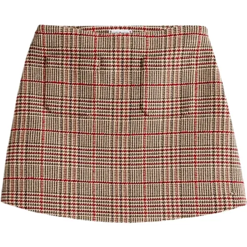 Short Skirts, female, , Size: XS Check Tweed Mini Skirt - Tommy Hilfiger - Modalova