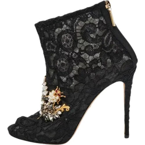 Pre-owned Lace boots , female, Sizes: 4 1/2 UK - Dolce & Gabbana Pre-owned - Modalova