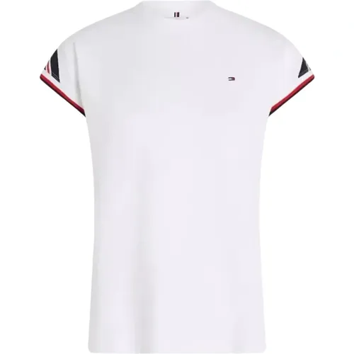 Gestreiftes Cap Sleeve T-Shirt für Frauen , Damen, Größe: M - Tommy Hilfiger - Modalova