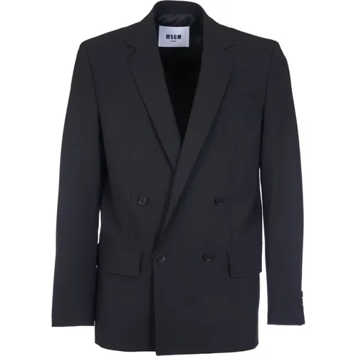 Blazers, male, , Size: M Double-Breasted Blazer Jacket - Msgm - Modalova