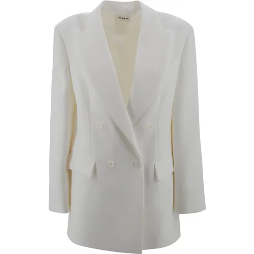 Blazers, female, , Size: S Classic Cream Jacket with Lapels - P.a.r.o.s.h. - Modalova