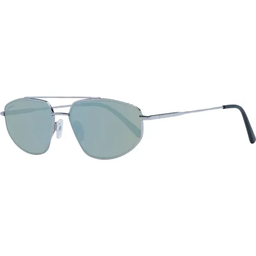 Sunglasses, male, , Size: ONE SIZE Silver Aviator Sunglasses with Photochromatic & Mirrored Lenses - Serengeti - Modalova