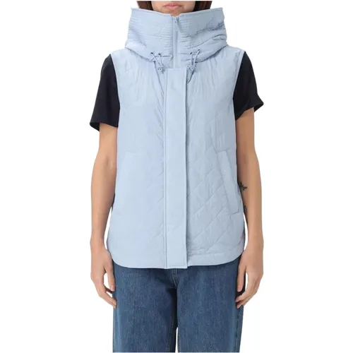 Vests, female, , Size: L Quilted Hooded Vest Elegant Blazer - Peuterey - Modalova