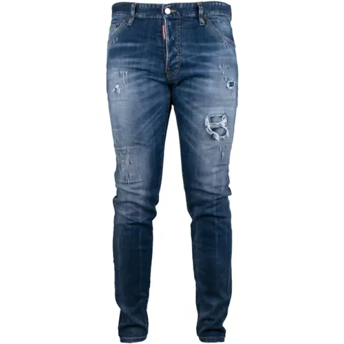 Blaue Zerrissene Jeans , Herren, Größe: 2XL - Dsquared2 - Modalova