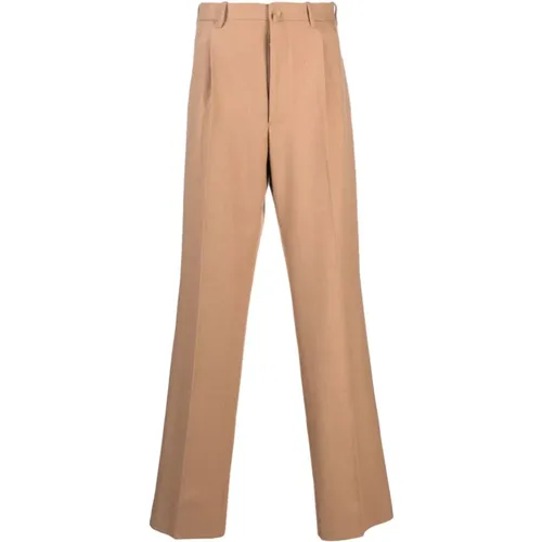 Camel Herringbone Tailored Trousers , male, Sizes: XL - Giuliva Heritage - Modalova