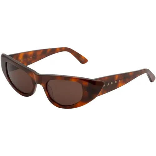 Sunglasses, female, , Size: 53 MM Netherworld Havana Sunglasses - Marni - Modalova