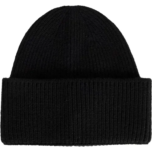 Schwarze Gerippte Strick Beanie Mütze , unisex, Größe: ONE Size - DESTIN - Modalova