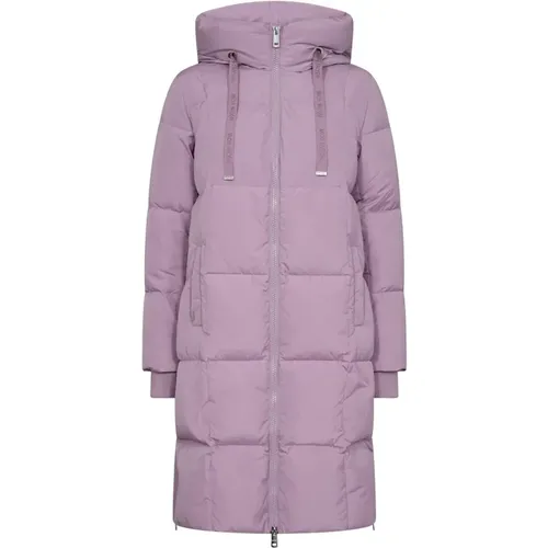 Down Coats, female, , Size: S Long Down Coat Lavender Herb - MOS MOSH - Modalova