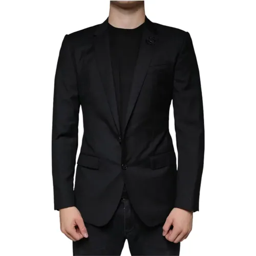 Blazers, male, , Size: S Slim Fit Blazer Martini Style - Dolce & Gabbana - Modalova