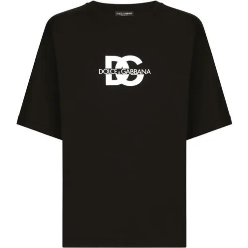 Schwarze T-Shirts & Polos für Herren , Herren, Größe: 2XL - Dolce & Gabbana - Modalova