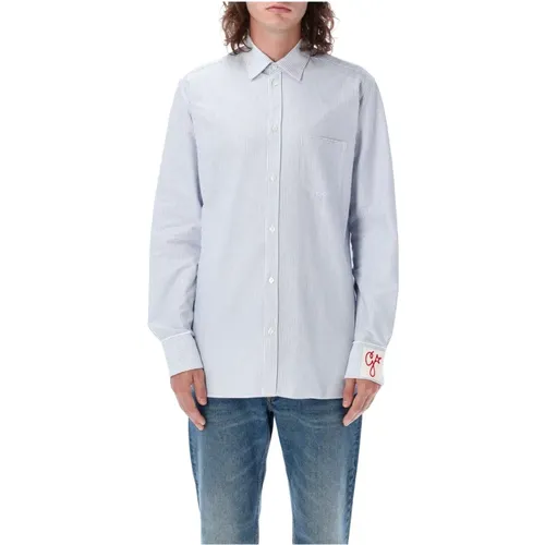 Striped Cotton Shirt for Men , male, Sizes: XL, M - Golden Goose - Modalova