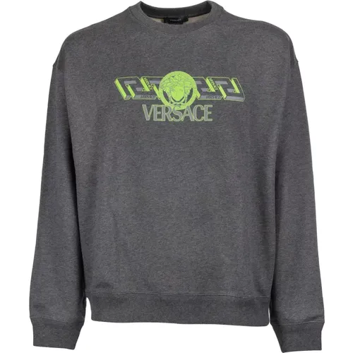 Sweatshirt - Regular Fit - All Temperature - 100% Cotton , male, Sizes: L, M - Versace - Modalova