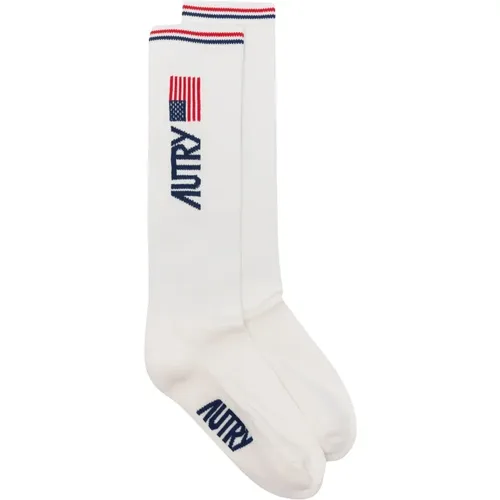 Rippsocken mit Jacquard-Logo , unisex, Größe: M - Autry - Modalova