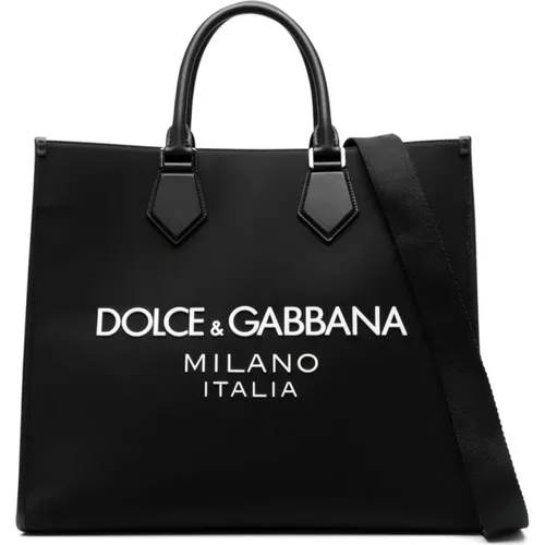 Tote Bags, male, , Size: ONE SIZE Logo-Embossed Tote Bag in - Dolce & Gabbana - Modalova