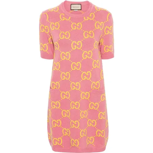 GG-pattern dress , female, Sizes: M, L - Gucci - Modalova