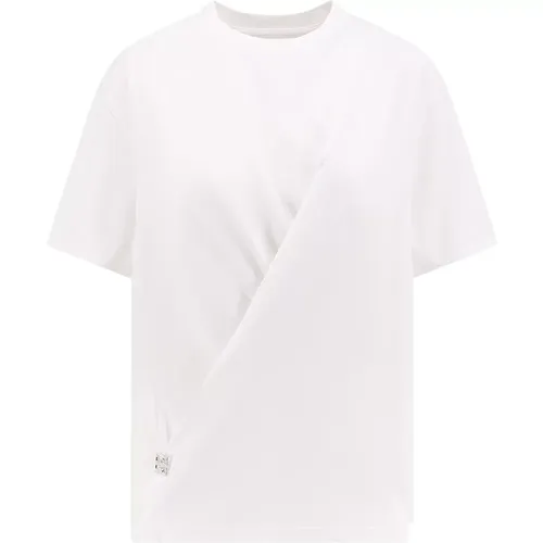 Weißes T-Shirt mit 4G-Detail , Damen, Größe: M - Givenchy - Modalova