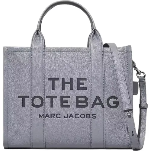 Wolf Grey Leather Tote Bag , female, Sizes: ONE SIZE - Marc Jacobs - Modalova