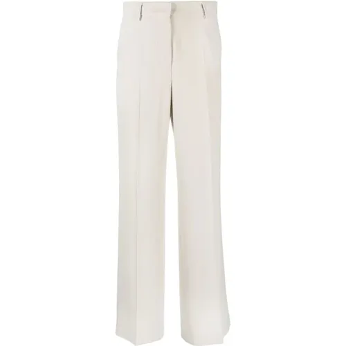 Wide Trousers, female, , Size: S Off-White Tailored Trousers - Alberto Biani - Modalova