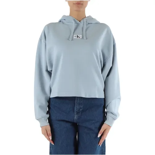 Baumwoll-Hoodie mit Logo-Patch - Calvin Klein Jeans - Modalova