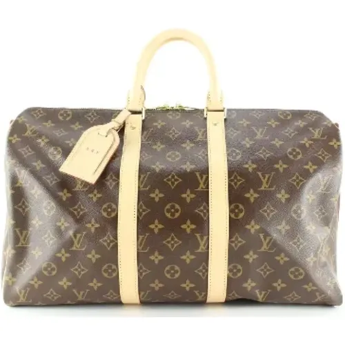 Pre-owned Weekend Bags, unisex, , Size: ONE SIZE Canvas Pre-owned Bags with Rfid Chip - Louis Vuitton Vintage - Modalova