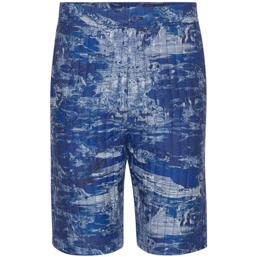 Blau Abstrakt Kunst Druck Shorts , Herren, Größe: M - Henrik Vibskov - Modalova