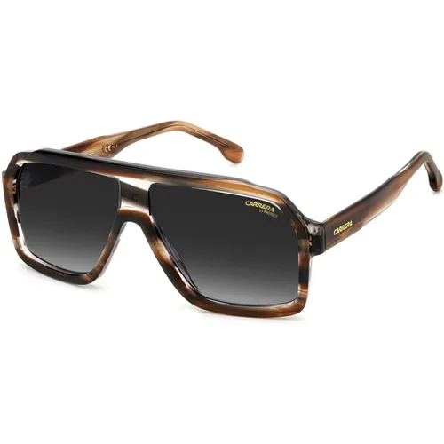 Braune Horn Gold Sonnenbrille , Herren, Größe: 60 MM - Carrera - Modalova