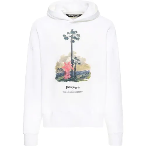 Hoodies, male, , Size: M Cotton Douby Lost Sweatshirt - Palm Angels - Modalova