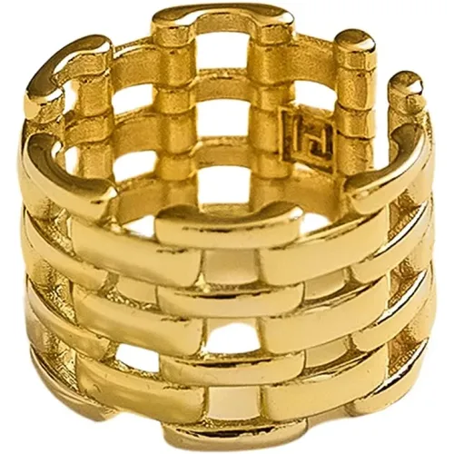 Gold Plated Mesh Ring , female, Sizes: ONE SIZE - Federica Tosi - Modalova