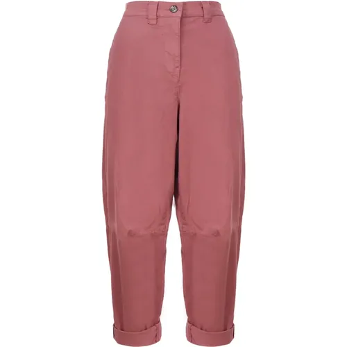 Cotton Elastan Trousers , female, Sizes: M - pinko - Modalova