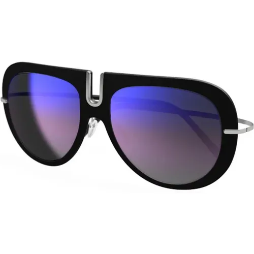 Sunglasses, unisex, , Size: ONE SIZE Futura 4077 Sunglasses Dark Grey/Blue - Silhouette - Modalova