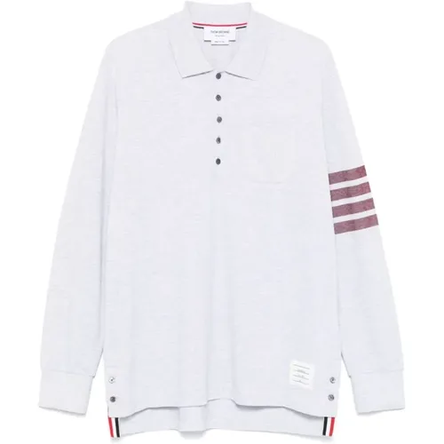 Polo Shirts, male, , Size: L Polo Shirt with 4-Stripe Detail - Thom Browne - Modalova