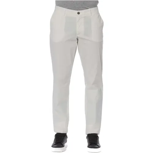 Chinos, male, , Size: XS Cotton Trousers with Zipper and Pockets - Trussardi - Modalova